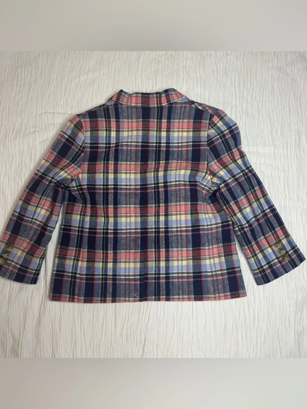 Janie and Jack Plaid Blazer‎ 2T Toddler Linen Blend Preppy Easter Spring Jacket